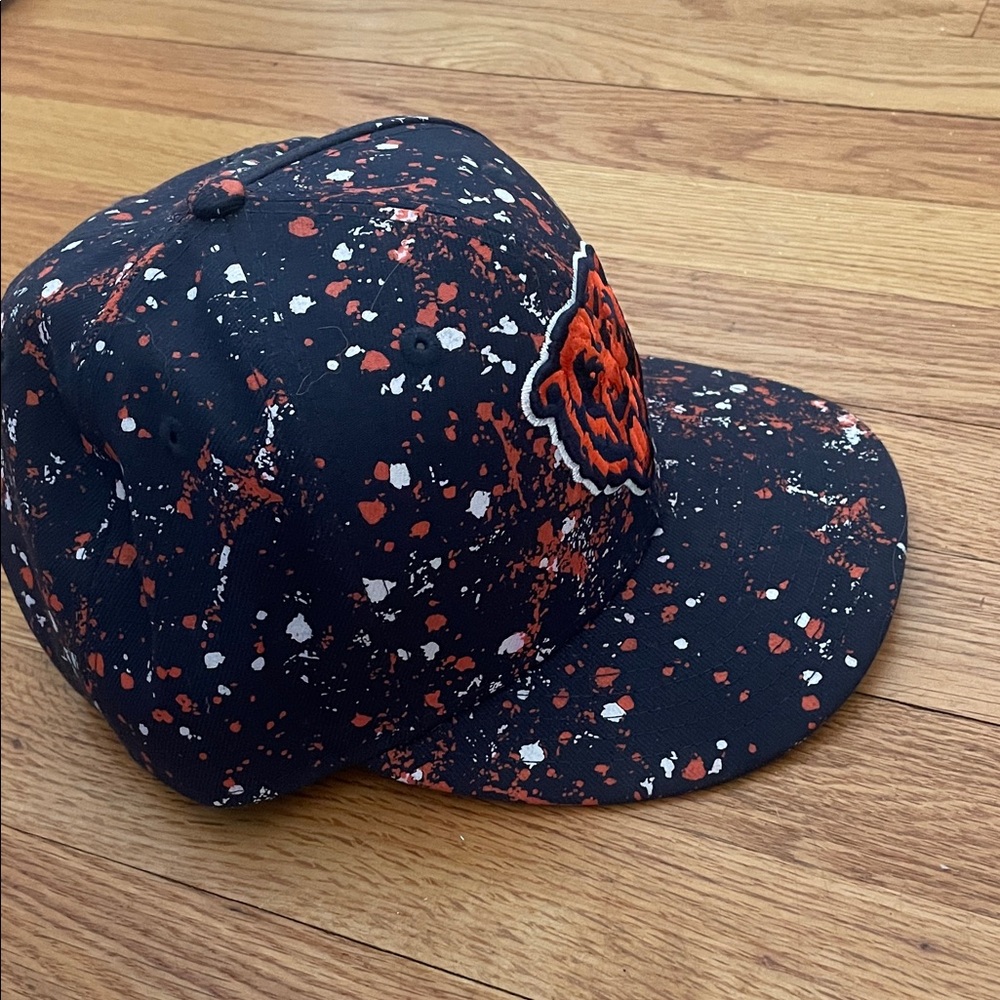 New Era Chicago Bears Black, Orange & White Paint-Splatter Fitted Cap - Picture 5 of 5